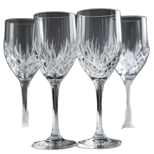 3d render, set, four, crystal transparent PNG cut-out