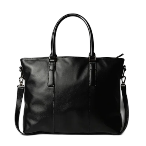monochrome, leather, laptop, tote transparent PNG cut-out