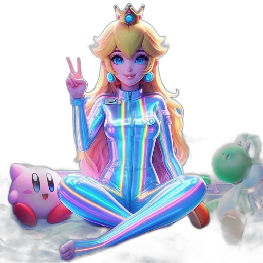 crown, dress, vaporwave, pixel art transparent PNG cut-out