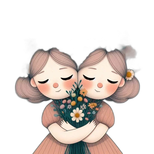dress, flower, watercolor, pixel art transparent PNG cut-out