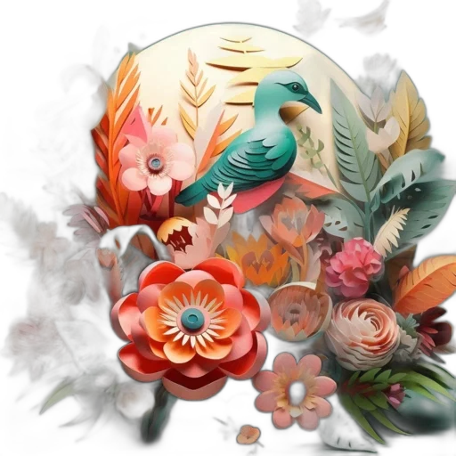 flower, mask, jewelry, dragon transparent PNG cut-out