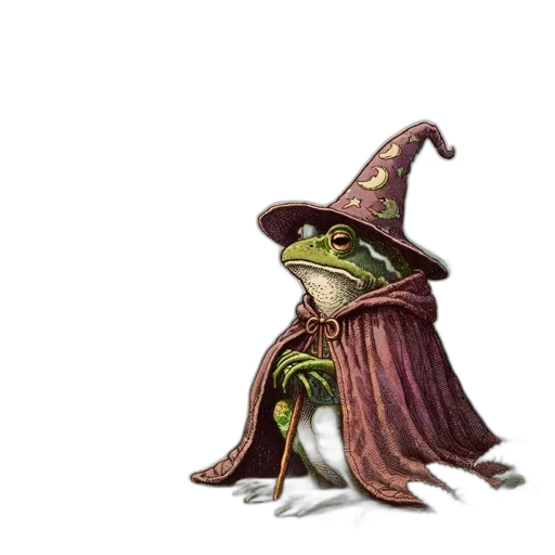 hat, staff, dragon, creature transparent PNG cut-out