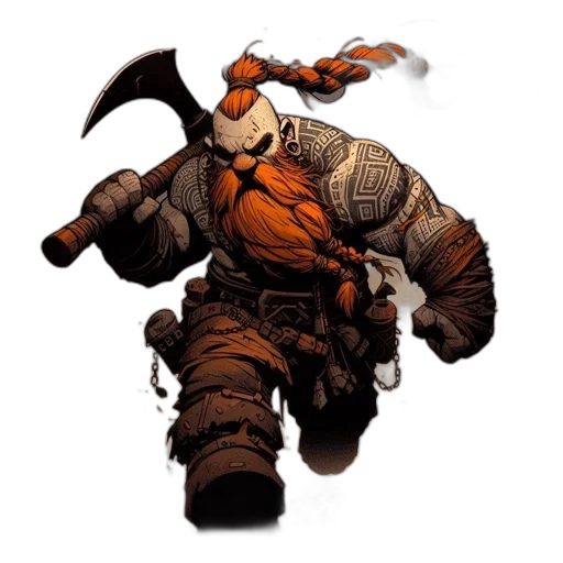 comic book art, concept art, fantasy art, fierce-looking transparent PNG cut-out