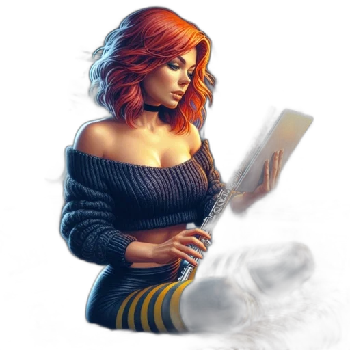 dress, fantasy art, concept art, comic book art transparent PNG cut-out