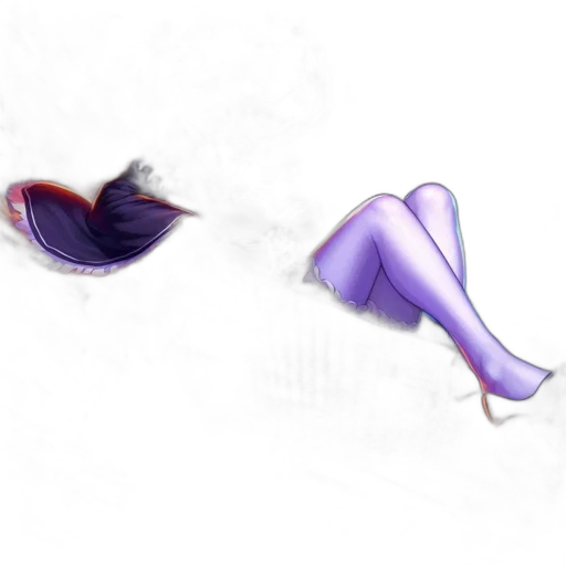 shoes, hair, flower, staff transparent PNG cut-out