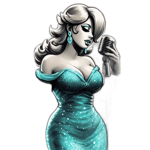 dress, cartoon, comic book art, concept art transparent PNG cut-out
