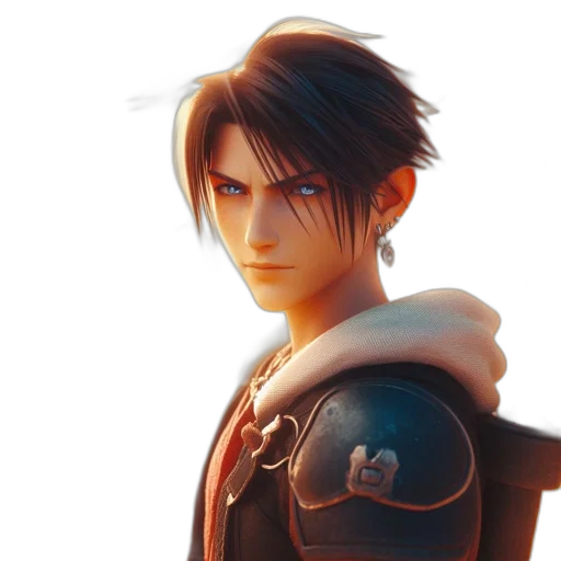 jacket, sword, face, fantasy art transparent PNG cut-out