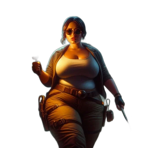 jacket, dress, weapon, staff transparent PNG cut-out
