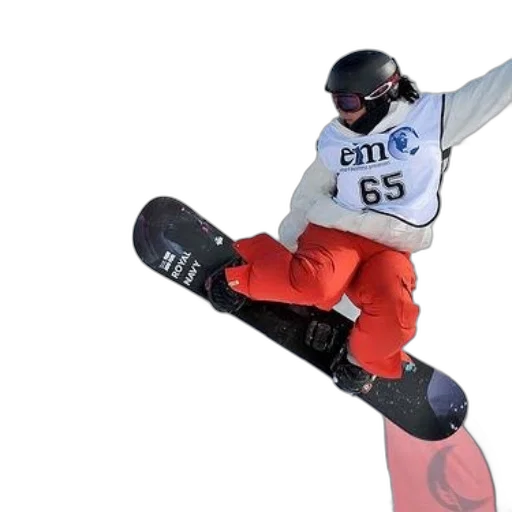 snowboarder, wearing, white, jacket transparent PNG cut-out