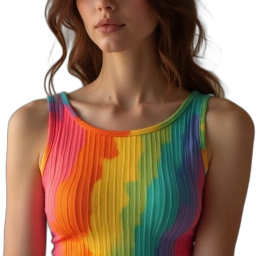 dress, photorealistic, colorful, neon transparent PNG cut-out