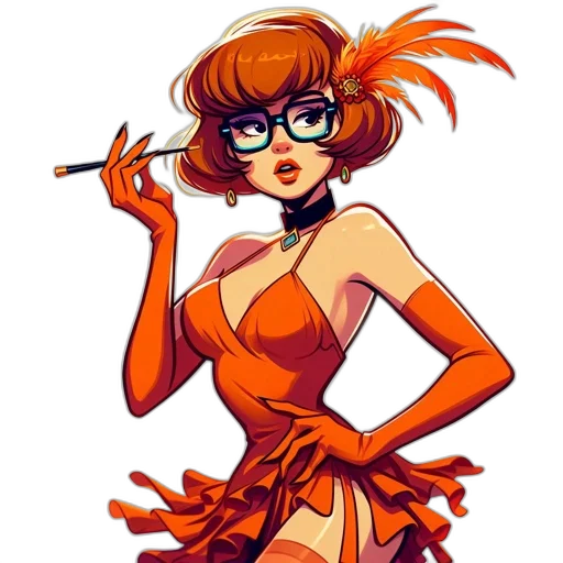 dress, staff, cartoon, concept art transparent PNG cut-out