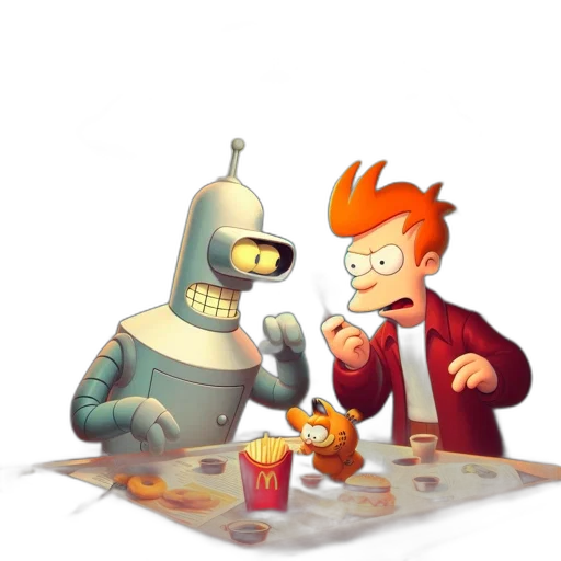 robot, food, pixel art, concept art transparent PNG cut-out