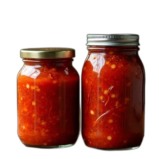 food, photorealistic, two, jars transparent PNG cut-out