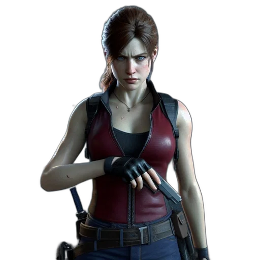 jacket, weapon, concept art, 3d render transparent PNG cut-out