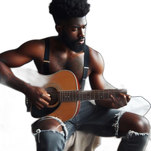 bearded, man, sits, bed transparent PNG cut-out