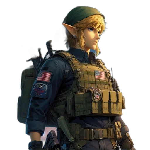 weapon, staff, jacket, face transparent PNG cut-out