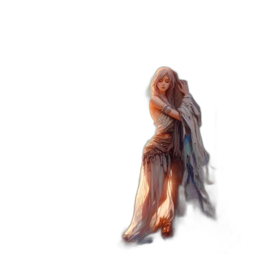 dress, hair, creature, mask transparent PNG cut-out