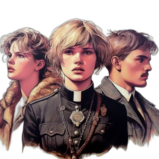 jacket, face, concept art, fantasy art transparent PNG cut-out