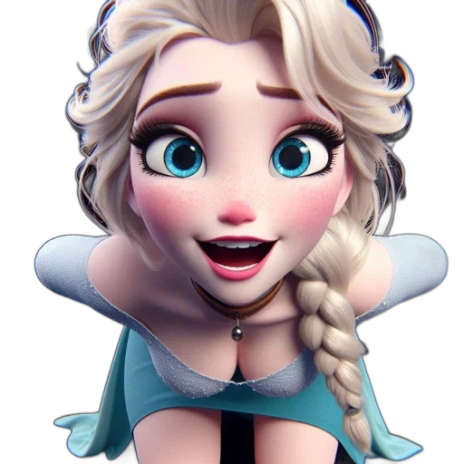 dress, face, staff, 3d render transparent PNG cut-out