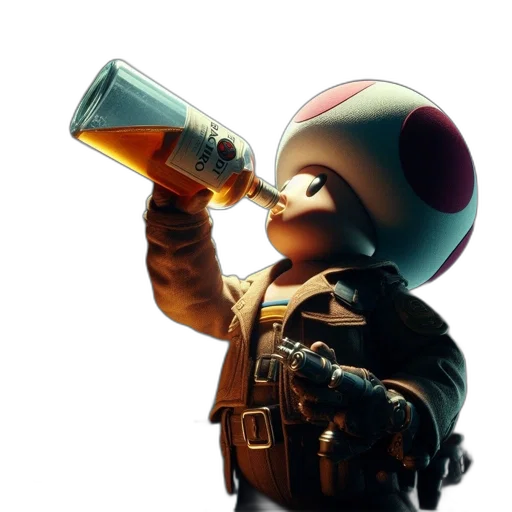 bottle, robot, concept art, 3d render transparent PNG cut-out