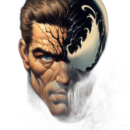 face, mask, comic book art, concept art transparent PNG cut-out