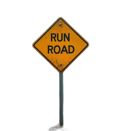 road, show, sign, stating transparent PNG cut-out
