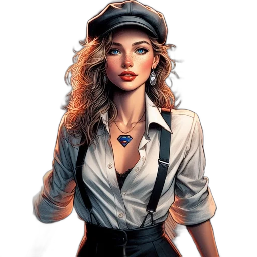 hat, staff, face, jacket transparent PNG cut-out