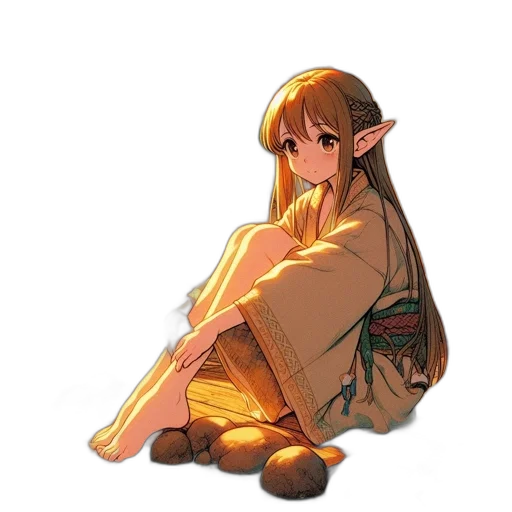 dress, dragon, creature, staff transparent PNG cut-out