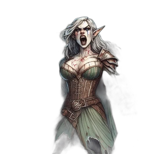 dress, fantasy art, concept art, comic book art transparent PNG cut-out