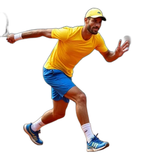 photorealistic, 3d render, male, tennis transparent PNG cut-out