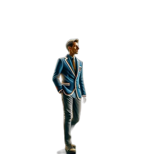 jacket, robot, staff, 3d render transparent PNG cut-out