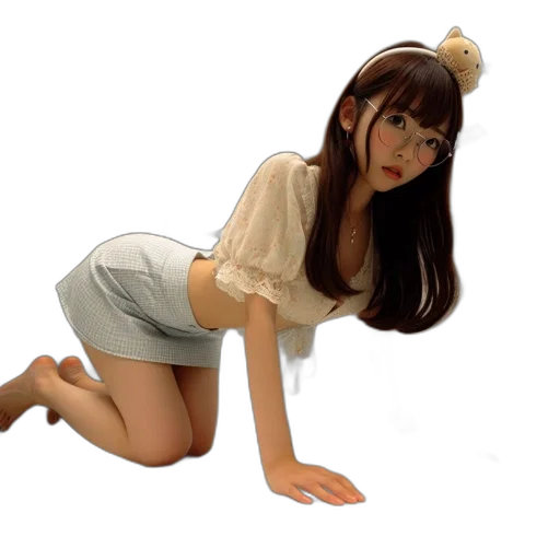 dress, creature, robot, staff transparent PNG cut-out