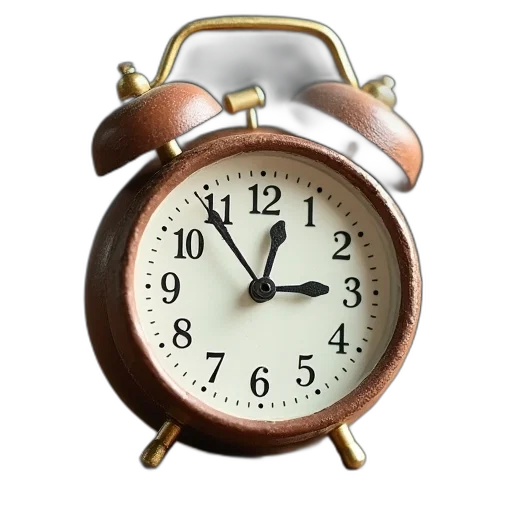 3d render, photorealistic, toy, clock transparent PNG cut-out