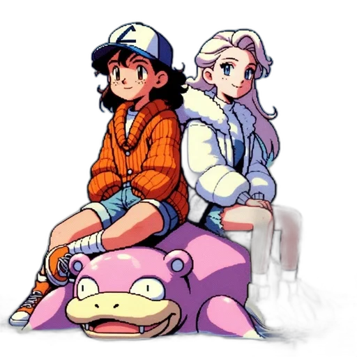 jacket, hat, pixel art, vaporwave transparent PNG cut-out
