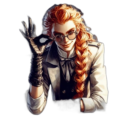 staff, jacket, hair, comic book art transparent PNG cut-out