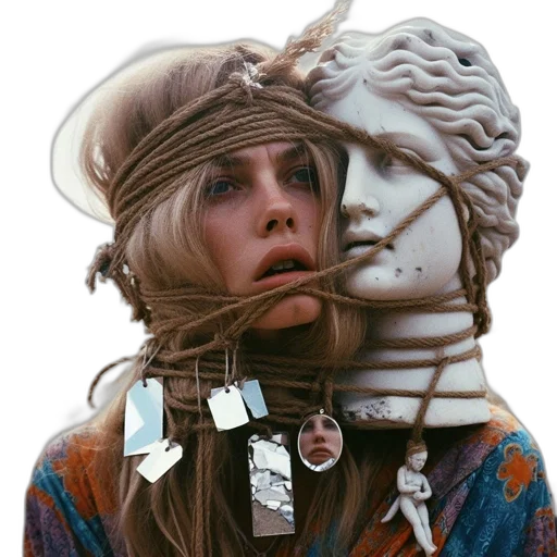 face, mask, dress, jewelry transparent PNG cut-out