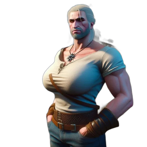 jacket, weapon, face, staff transparent PNG cut-out