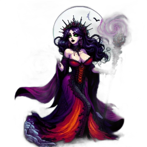 dress, fantasy art, concept art, pixel art transparent PNG cut-out
