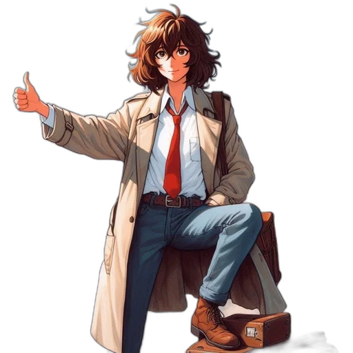 jacket, staff, concept art, pixel art transparent PNG cut-out