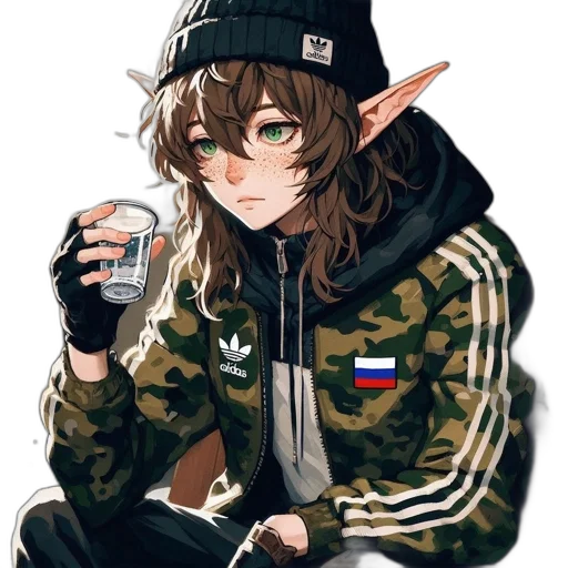hat, jacket, dragon, weapon transparent PNG cut-out
