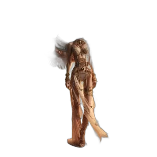 staff, creature, dress, hair transparent PNG cut-out