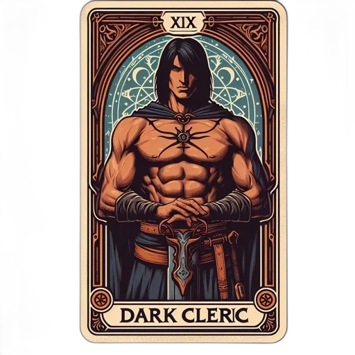 fantasy art, comic book art, dark, cleric transparent PNG cut-out