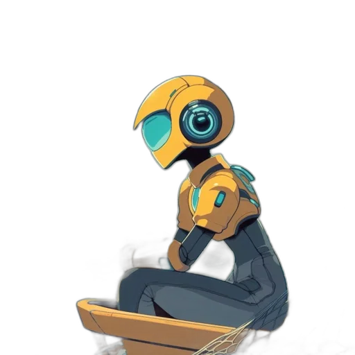 robot, staff, creature, mask transparent PNG cut-out