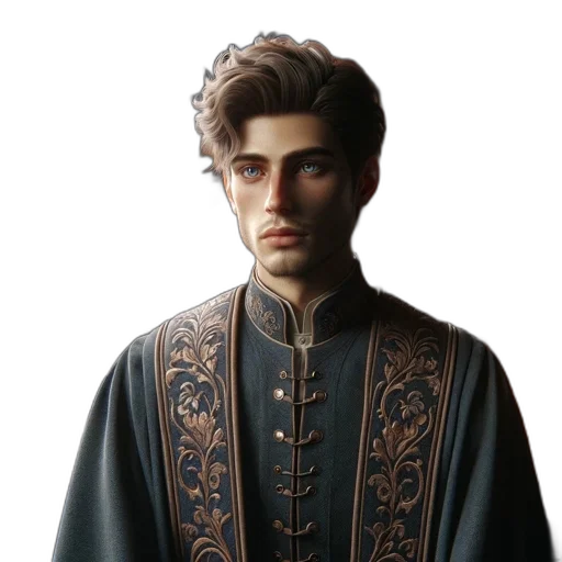 face, jacket, staff, crown transparent PNG cut-out