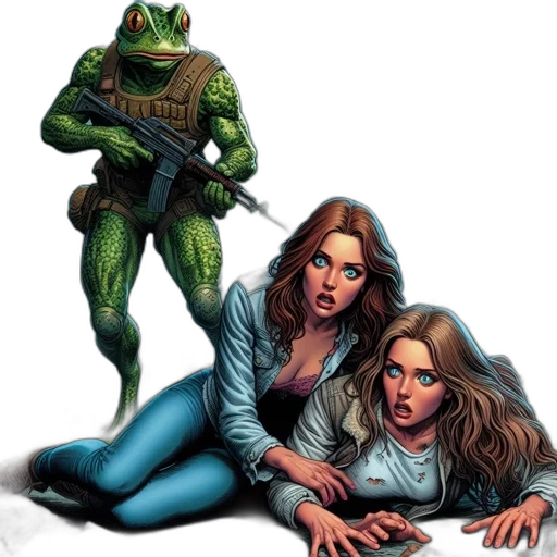 comic book art, concept art, pixel art, fantasy art transparent PNG cut-out
