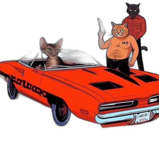 car, concept art, comic book art, cartoon transparent PNG cut-out