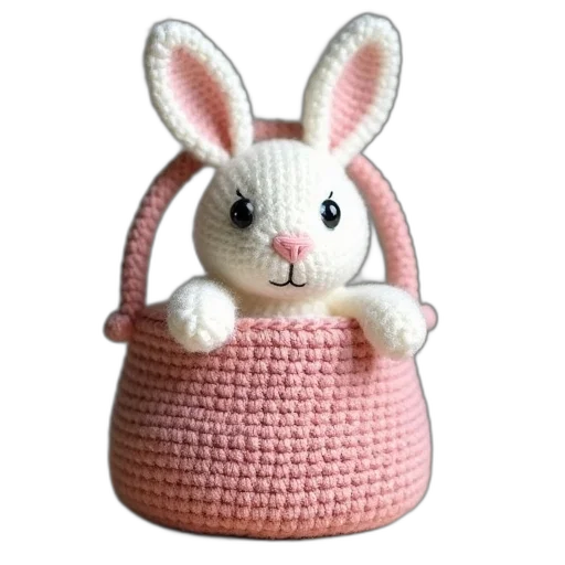 hat, 3d render, crochet, bunny transparent PNG cut-out