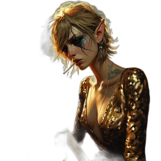 dress, concept art, fantasy art, comic book art transparent PNG cut-out