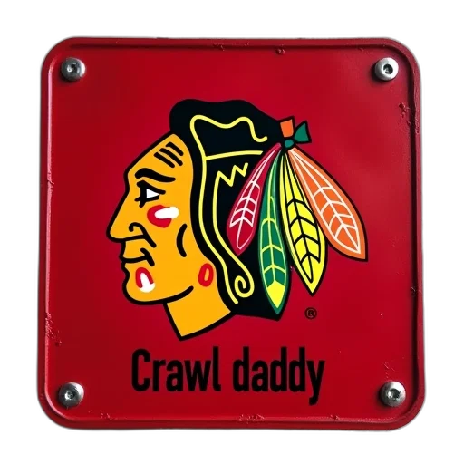 red, metal, coaster, chicago transparent PNG cut-out