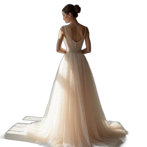 dress, photorealistic, 3d render, line transparent PNG cut-out